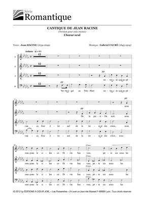 Cantique de Jean Racine- Choeur SATB